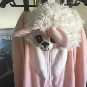 Cute pink and white llama onesie size small